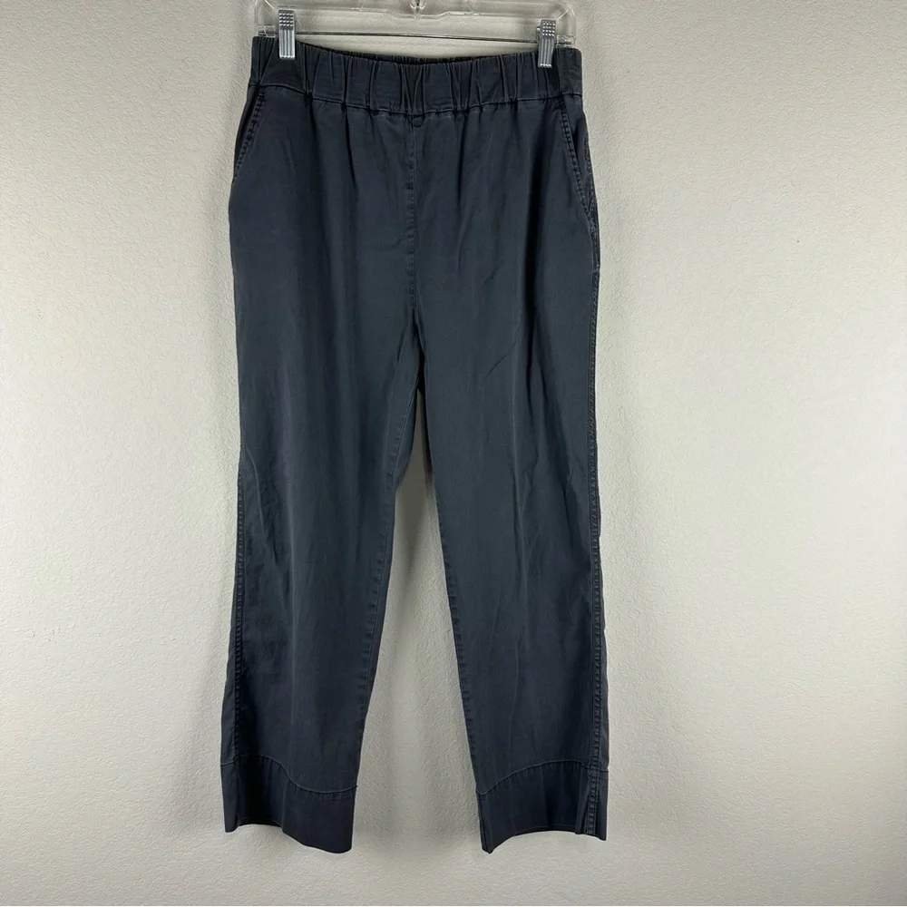 Faherty Gray Cropped Wide Leg Every Day Cotton Pants Size Large